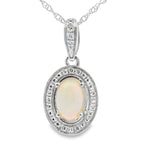.04ct Opal Diamond Fashion Pendants 10KT White Gold