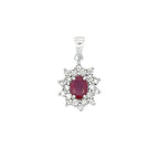 1.65ct Ruby Diamond Fashion Pendants 14KT White Gold