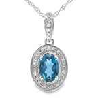 London Blue Topaz Fashion Pendants 10KT White Gold