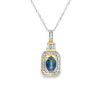 Sapphire Diamond Fashion Pendants 14KT Yellow Gold