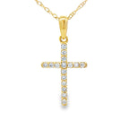 .10ct Diamond Cross Religious Pendant 14KT Yellow Gold