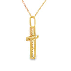 .07ct Diamond Cross Religious Pendant 10KT Yellow Gold