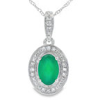 Chalcedony Diamond Fashion Pendants 10KT White Gold
