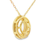 Rose Quartz Diamond Fashion Pendants 10KT Yellow Gold