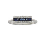 .63ct Diamond Sapphire Ring 14KT White Gold