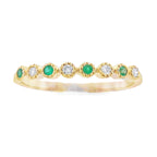 Emerald Diamond stackable band set 14KT Yellow Gold