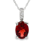 1.42ct Garnet Diamond Fashion Pendants 10KT White Gold