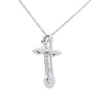 .16ct Diamond Cross Religious Pendant 14KT White Gold