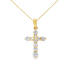 .30ct Diamond Cross Religious Pendant 14KT Yellow Gold