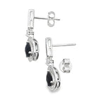 .84ct Onyx Diamond Dangle Earrings 10KT White Gold