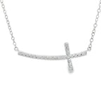 .26ct Diamond Cross Religious Pendant Sterling Silver