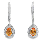 .88ct Amethyst Diamond Dangle Earrings 10KT White Gold