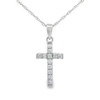 .11ct Diamond Cross Religious Pendant 14KT White Gold