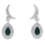 .55ct Onyx Diamond Dangle Earrings 10KT White Gold