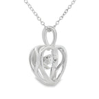 1.00ct Moissanite Heart Love Pendant Sterling Silver