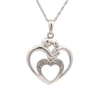 .10ct Diamond Heart Love Pendant Sterling Silver