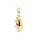 Amethyst Diamond Fashion Pendants 10KT Yellow Gold