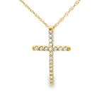 .10ct Diamond Cross Religious Pendant 14KT Yellow Gold