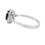 1.07ct Sapphire Diamond Ring 10KT White Gold