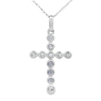 .12ct Diamond Cross Religious Pendant 14KT White Gold