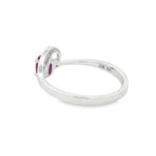 .02ct Created Ruby Diamond Ring 10KT White Gold