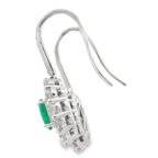 5.28ct Emerald Zircon Dangle Earrings Sterling Silver