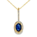 Sapphire Diamond Fashion Pendants 10KT Yellow Gold