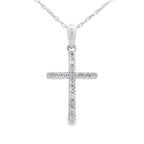 .11ct Diamond Cross Religious Pendant 14KT White Gold