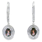 .81ct Quartz Diamond Dangle Earrings 10KT White Gold