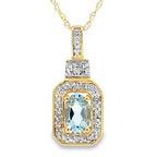 Aquamarine Diamond Fashion Pendants 10KT Yellow Gold