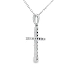 .13ct Diamond Cross Religious Pendant 14KT White Gold