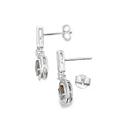 .88ct Quartz Diamond Dangle Earrings 10KT White Gold