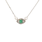 .12ct Emerald Diamond Fashion Pendants 14KT White Gold