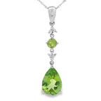 2.35ct Peridot Diamond Fashion Pendants 10KT White Gold