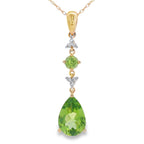 Peridot Diamond Fashion Pendants 10KT Yellow Gold