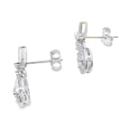 Aquamarine Diamond Dangle Earrings 10KT White Gold