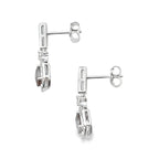 .84ct Quartz Diamond Dangle Earrings 10KT White Gold