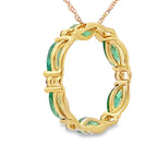 Emerald Diamond Circle of Love Pendant 10KT Yellow Gold