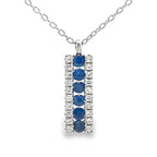 .30ct Sapphire Diamond Fashion Pendants 14KT White Gold