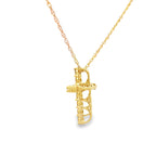 .15ct Diamond Cross Religious Pendant 14KT Yellow Gold