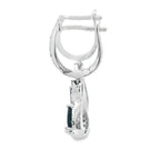 .80ct Sapphire Diamond Dangle Earrings 10KT White Gold
