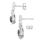 1.06ct Onyx Diamond Dangle Earrings 10KT White Gold