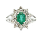 1.43ct Emerald Diamond Ring 14KT White Gold