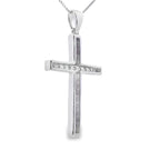 .22ct Diamond Cross Religious Pendant 14KT White Gold