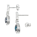 London Blue Topaz Dangle Earrings 10KT White Gold