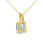 Blue Topaz Diamond Fashion Pendants 10KT Yellow Gold