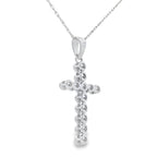 .12ct Diamond Cross Religious Pendant 14KT White Gold