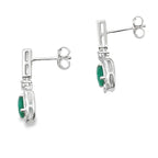 Chalcedony Diamond Dangle Earrings 10KT White Gold