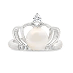 Genuine FW Pearl Cubic Zirconium Ring Sterling Silver