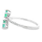 Natural .47ct Emerald Diamond Ring 14KT White Gold
